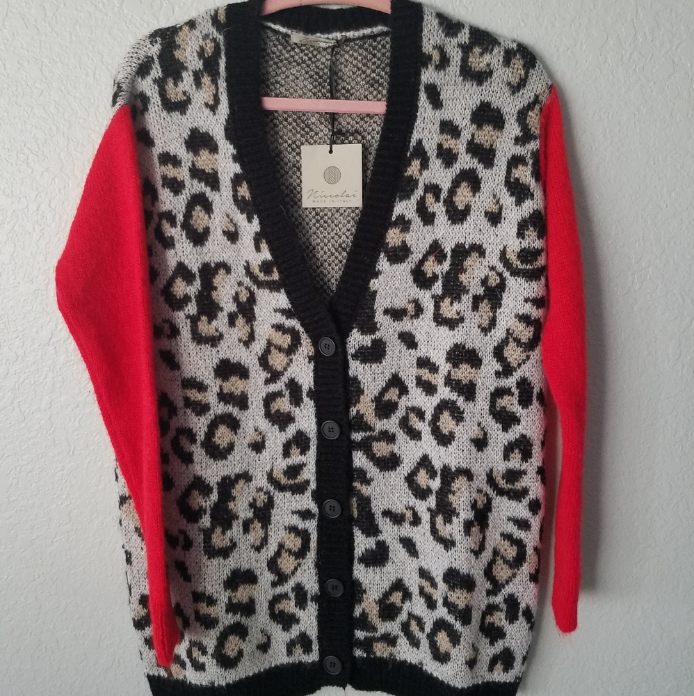 NWT Niccolai Leopard Cardigan